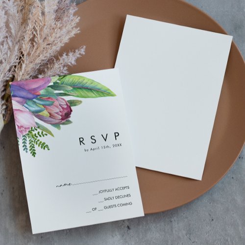 Colorful Tropical Floral  RSVP Card