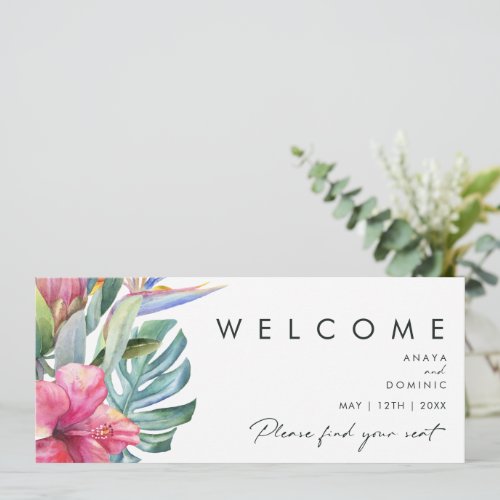 Colorful Tropical Floral  Seating Chart Header