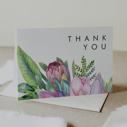 Colorful Tropical Floral  Thank You Card