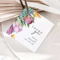 Colorful Tropical Floral Thank You Favor Tags