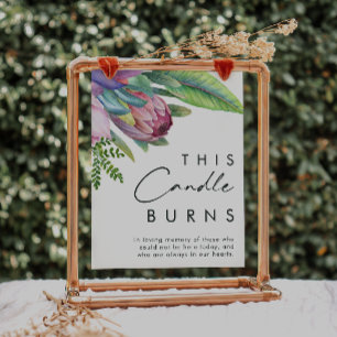 Colorful Tropical Floral This Candle Burns Sign