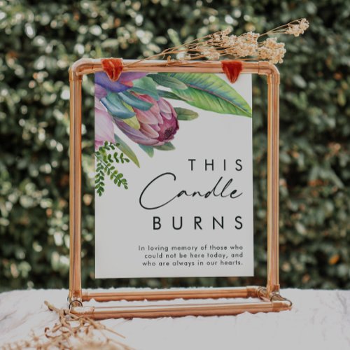 Colorful Tropical Floral This Candle Burns Sign
