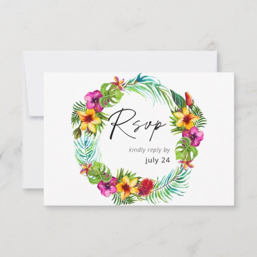 Colorful Tropical Floral w Meal RSVP