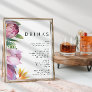 Colorful Tropical Floral Wedding Drinks Sign