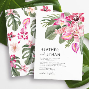Colorful Tropical Floral Wedding Invitation