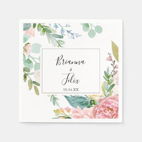 Colorful Tropical Floral Wedding Napkin