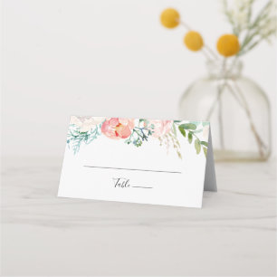 Colorful Tropical Floral Wedding Place Card