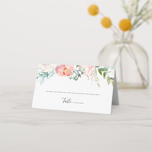 Colorful Tropical Floral Wedding Place Card
