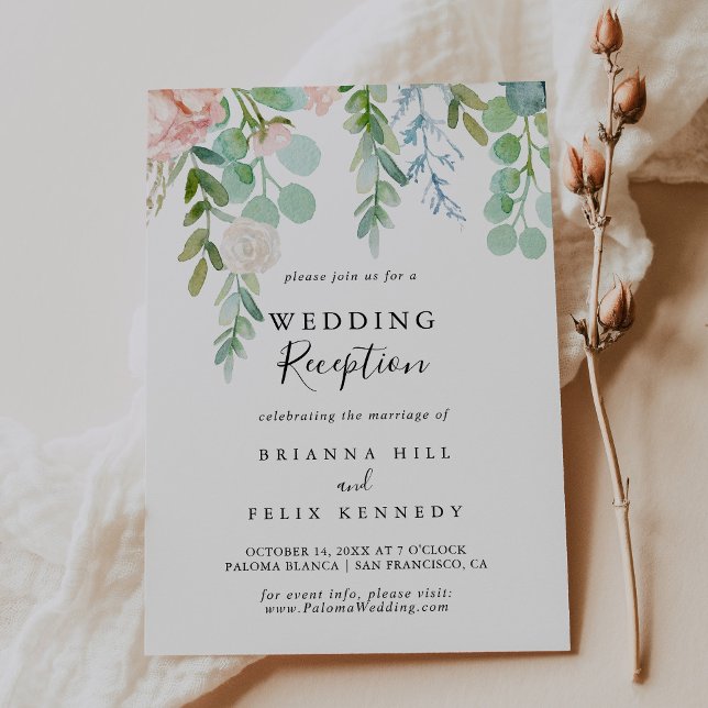 Colorful Tropical Floral Wedding Reception Invitation (Creator Uploaded)