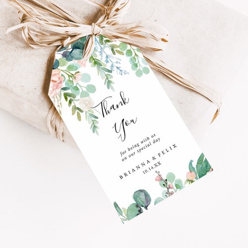 Colorful Tropical Floral Wedding Thank You Gift Tags