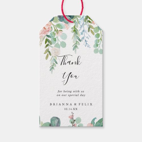 Colorful Tropical Floral Wedding Thank You Gift Tags
