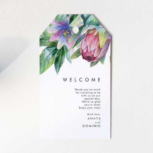 Colorful Tropical Floral  Wedding Welcome Gift Tags