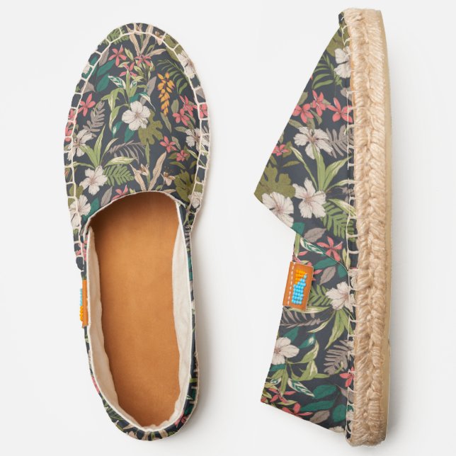 Colorful Tropical Flower Pattern Espadrilles (Side)