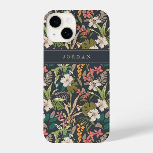 Colorful Tropical Flower Pattern iPhone 14 Case