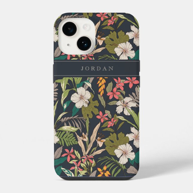 Colorful Tropical Flower Pattern Iphone Case (Back)
