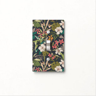 Colorful Tropical Flower Pattern Light Switch Cover