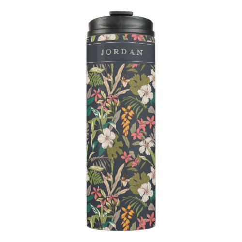 Colorful Tropical Flower Pattern Thermal Tumbler