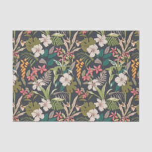 Colorful Tropical Flower Pattern Tissue Paper