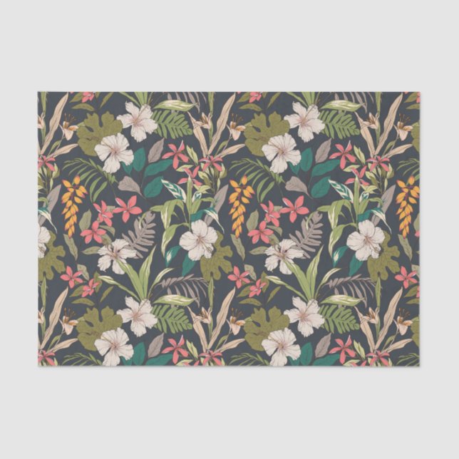 Colorful Tropical Flower Pattern Tissue Paper (Front)