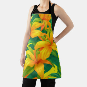 Colorful Tropical Flowers Apron