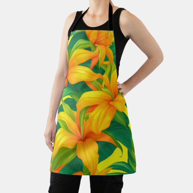 Colorful Tropical Flowers Apron (Insitu)