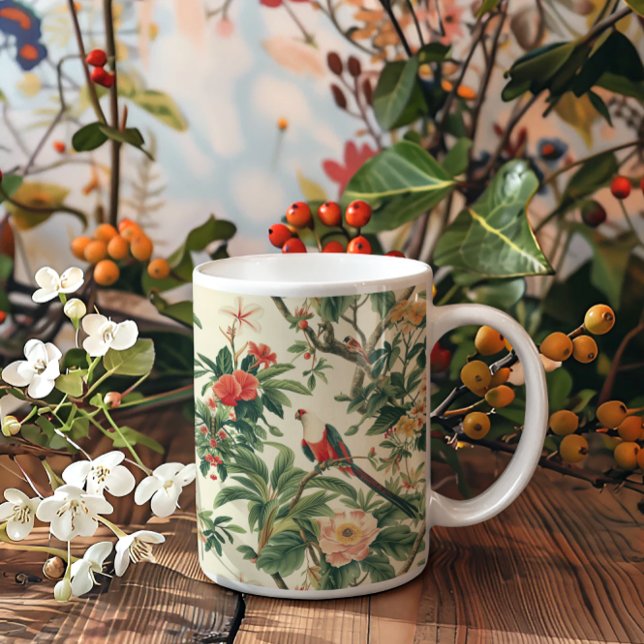 Colorful Tropical Flowers Birds Coffee Mug (Creator Uploaded)