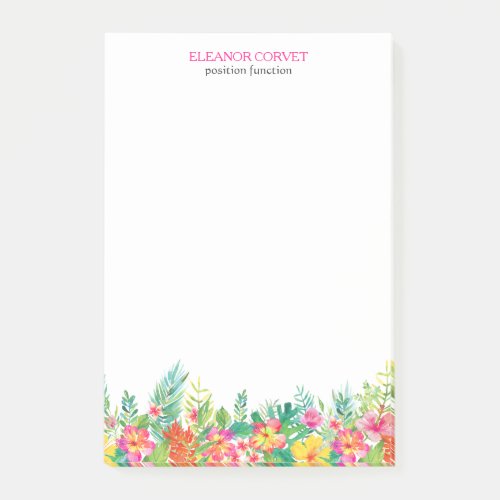 Colorful Tropical Flowers Border Post_it Notes