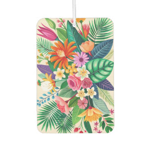 Colorful tropical flowers bouquet air freshener