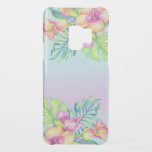 Colorful Tropical Flowers Bouquet Illustration Uncommon Samsung Galaxy S9 Case<br><div class="desc">Modern colorful tropical flowers and leafs  bouquet over soft pink and blue ombre.</div>
