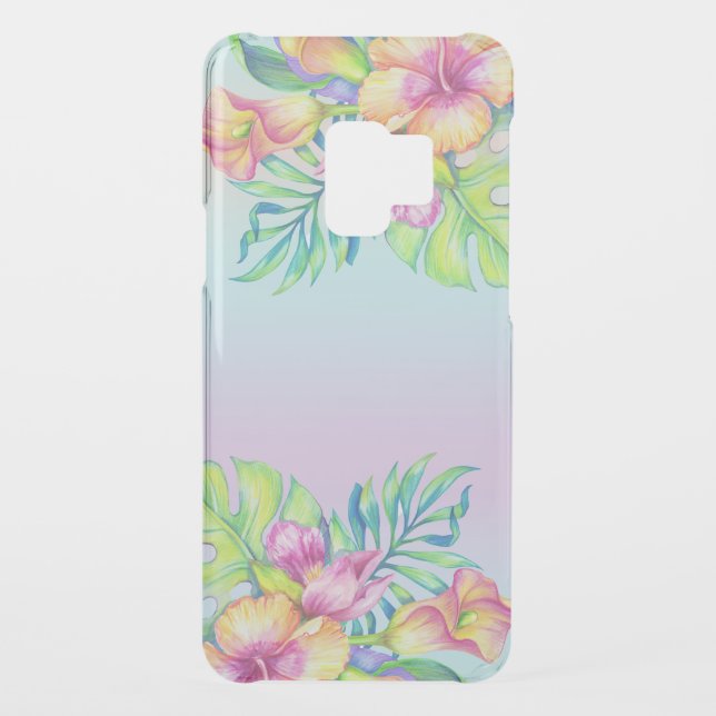 Colorful Tropical Flowers Bouquet Illustration Uncommon Samsung Galaxy Case (Back)