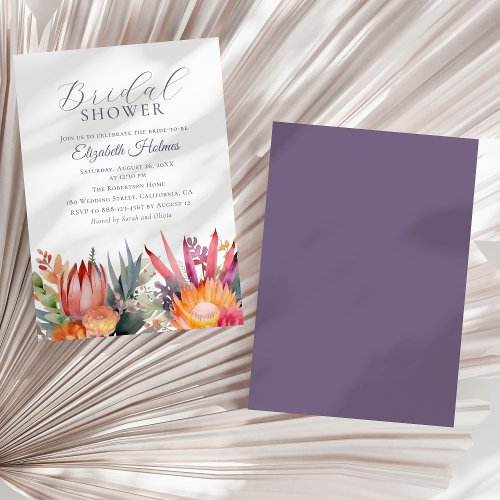 Colorful Tropical Flowers Bridal Shower  Invitation