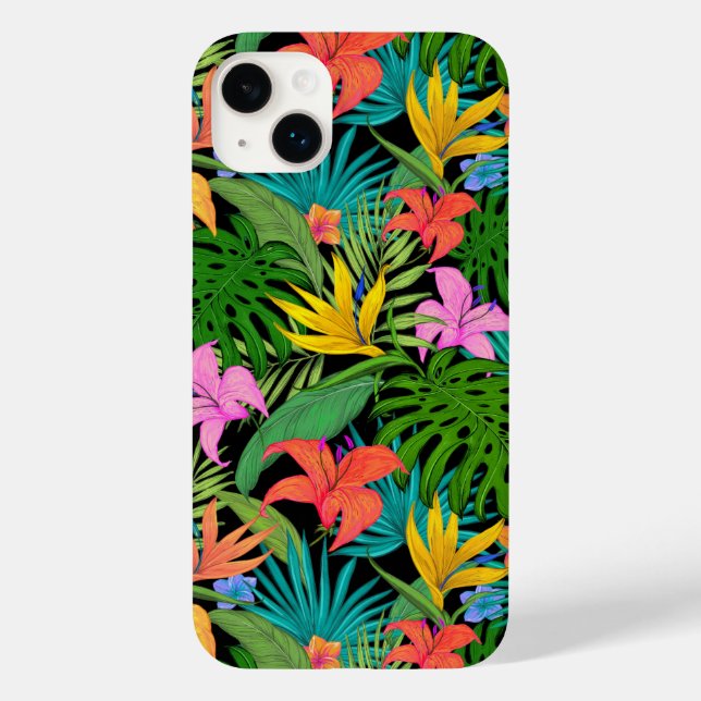 Colorful Tropical Flowers Case-Mate iPhone Case (Back)