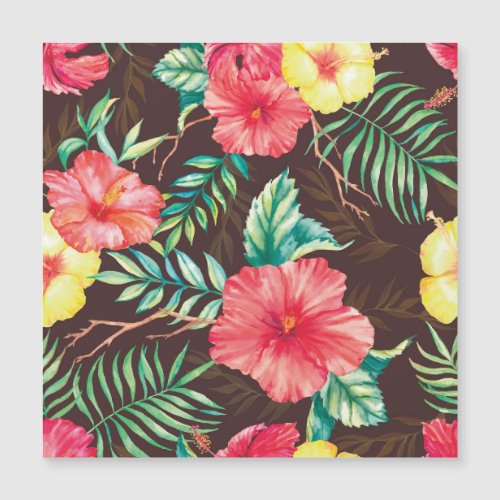 Colorful Tropical Flowers Dark Background