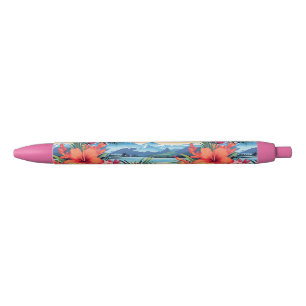 Colorful Tropical Flowers & Landscape Pen