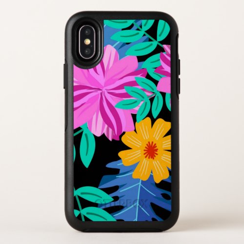 Colorful Tropical Flowers OtterBox Symmetry iPhone X Case