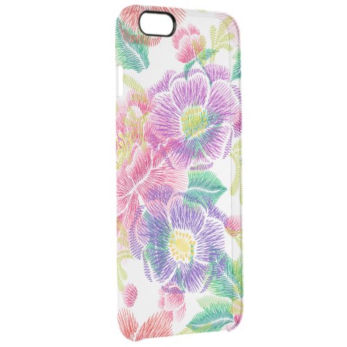 Colorful Tropical Flowers Pattern GR2 Clear iPhone 6 Plus Case