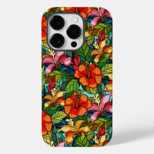 Colorful tropical flowers pattern, hibiscus Case-Mate iPhone 14 pro case