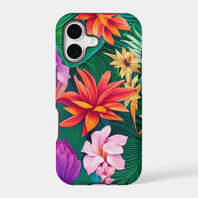 Colorful Tropical Flowers Pattern  Iphone Case (Back)