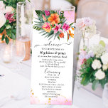 Colorful Tropical Flowers Pink Orange Wedding Program<br><div class="desc">This colorful tropical wedding design is perfect for couples who are planning a summer, beach or destination wedding. Program features a beautiful and vibrant watercolor design with tropical flowers in shades of pink and orange, reminiscent of a gorgeous island paradise, it is accented with faux gold glitter elements that add...</div>