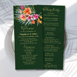 Colorful Tropical Flowers Pink Orange Wedding Program<br><div class="desc">This colorful tropical wedding design is perfect for couples who are planning a summer,  beach or destination wedding. Program features a beautiful and vibrant watercolor design with tropical flowers in shades of pink and orange,  reminiscent of a gorgeous island paradise.</div>