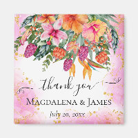 Colorful Tropical Flowers Thank you Wedding Favor