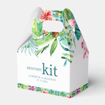 Colorful Tropical Flowers Watercolors Favor Boxes by artOnWear at Zazzle