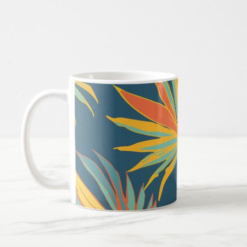 Colorful Tropical Foliage Pattern Coffee Mug