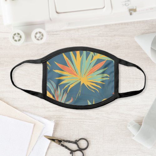 Colorful Tropical Foliage Pattern Face Mask