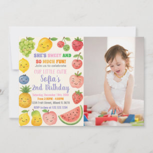 Colorful Tropical Fruit Birthday Invitation