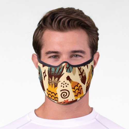 Colorful Tropical Fruit Mix Pattern Premium Face Mask