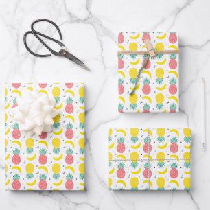 Colorful Tropical Fruit Pattern 2 Wrapping Paper Sheets