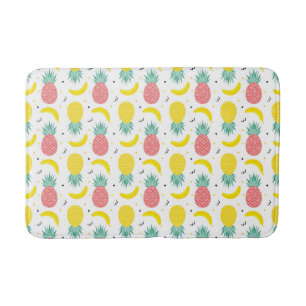 Colorful Tropical Fruit Pattern Bathroom Mat