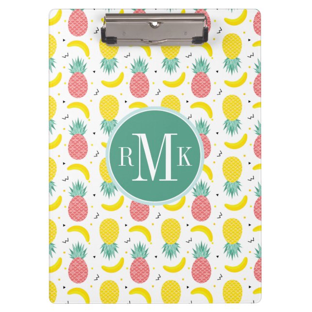 Colorful Tropical Fruit Pattern Clipboard (Front)