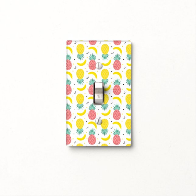 Colorful Tropical Fruit Pattern Light Switch Cover (In Situ)